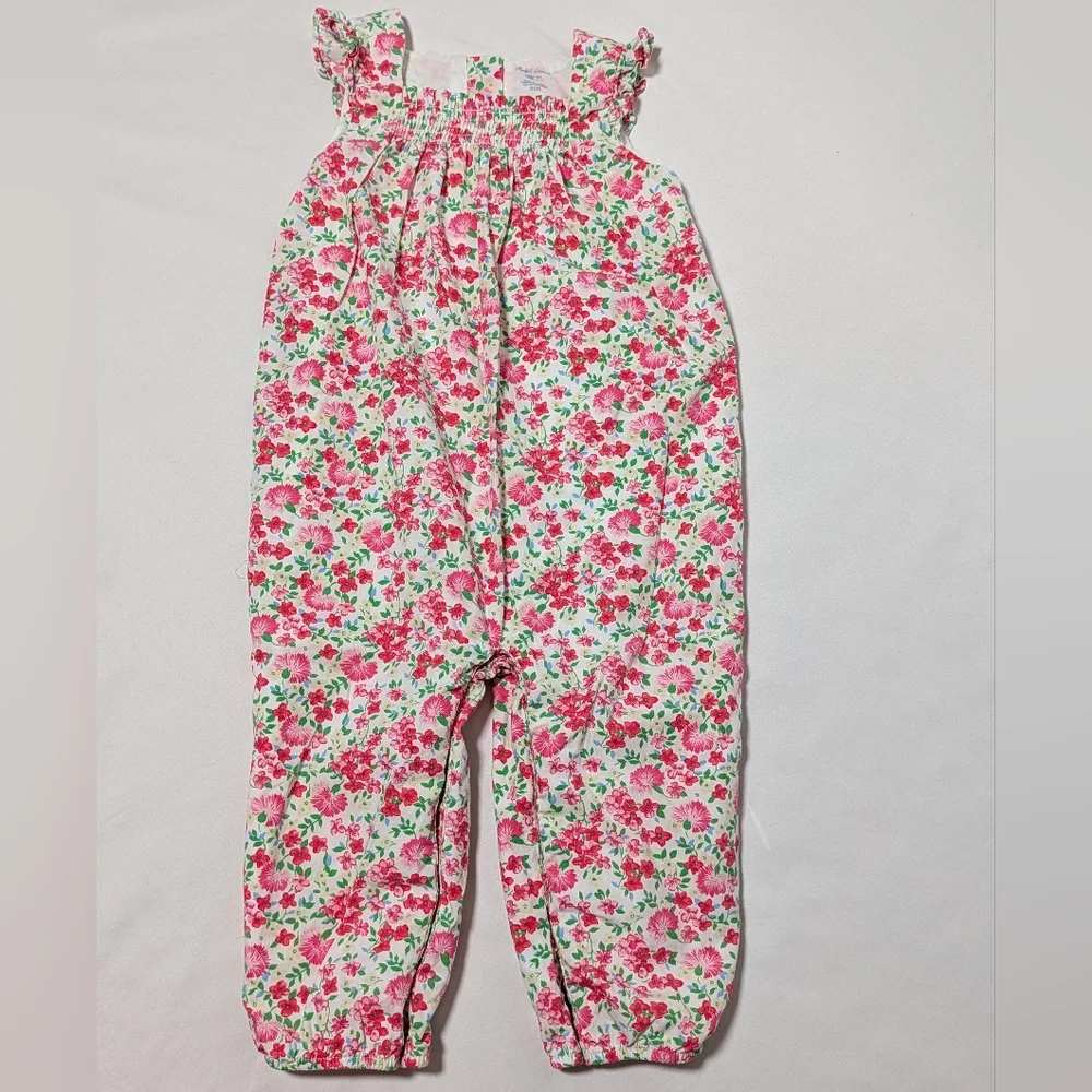 Ralph Lauren Floral Smocked Ruffle Jumpsuit | 18M
